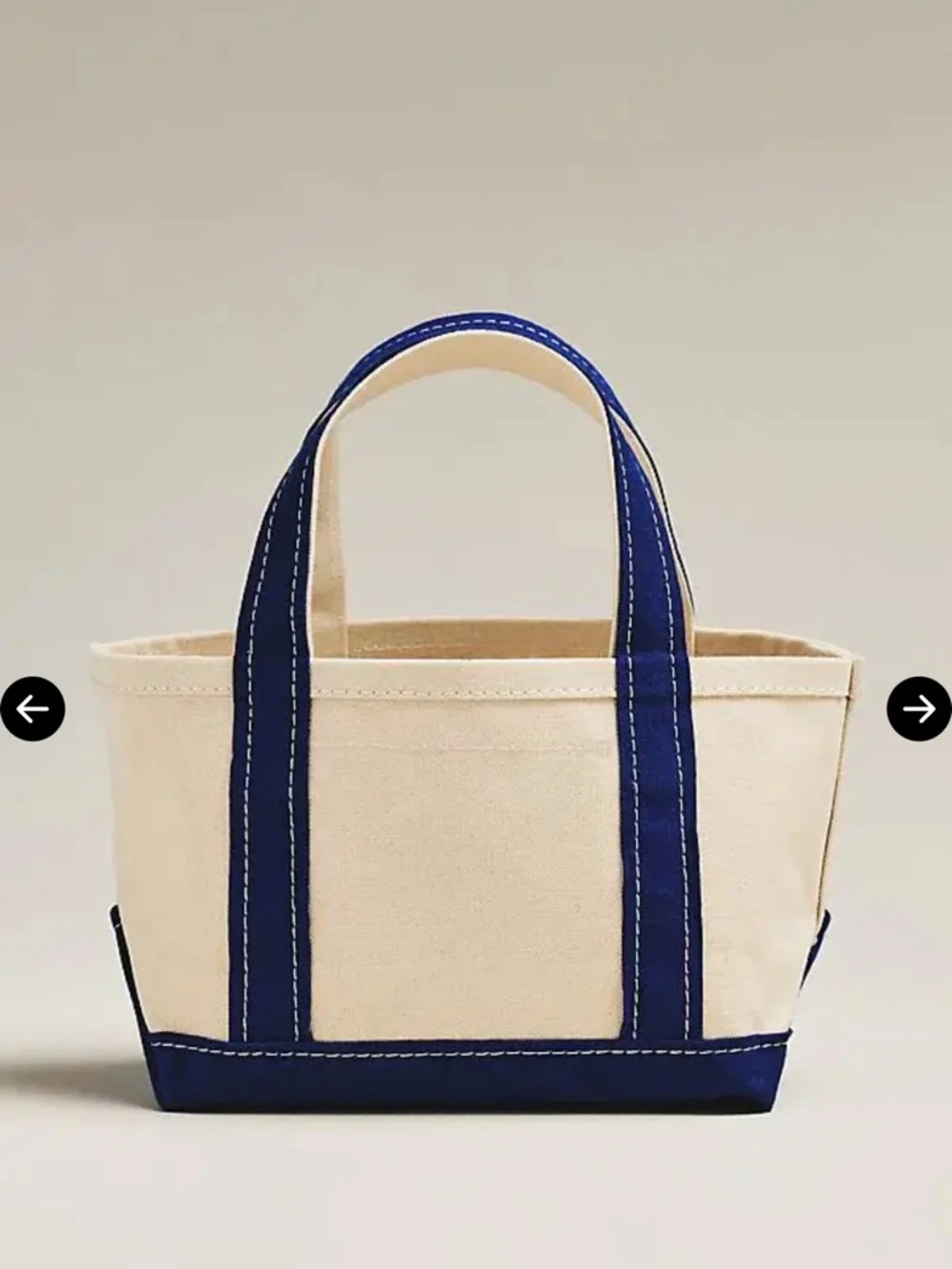 NWT Anthropologie Cream Canvas Baby Tote with Navy Handles and Sequin Initial F